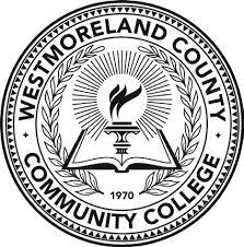 Circle logo that reads "Westmoreland County Community College" with a book, and torch eminating light in the center.