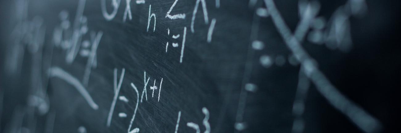 A blackboard in a math class