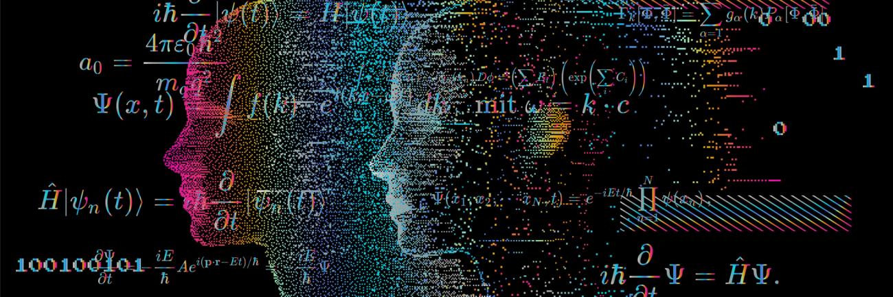 Illustration of artificial intelligence and math