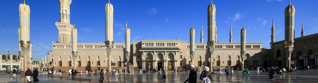 Stock image of Masjid an-Nabawi in Medina.