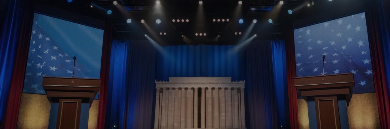 The stage is set for a presidential debate.