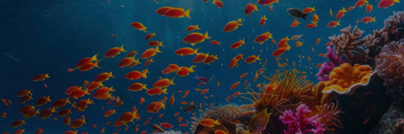 Gold fish and coral