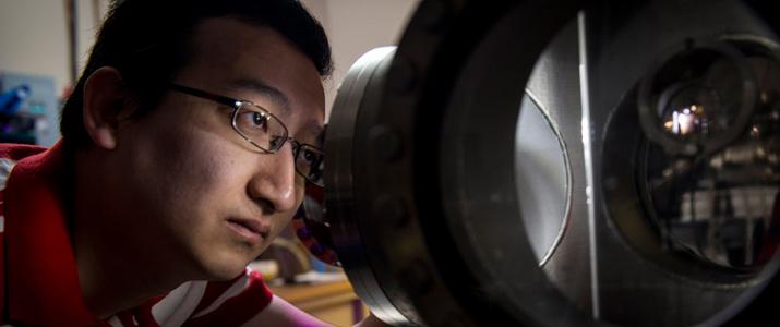 Graduate Student Kyaw Zin Latt works in the Hla Lab.
