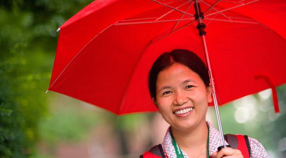 A Vietnamese student on campus