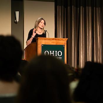 Author Jennifer Egan speaks at the Spring Literary Festival at OHIO