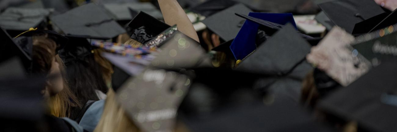 Graduating students at commmencement