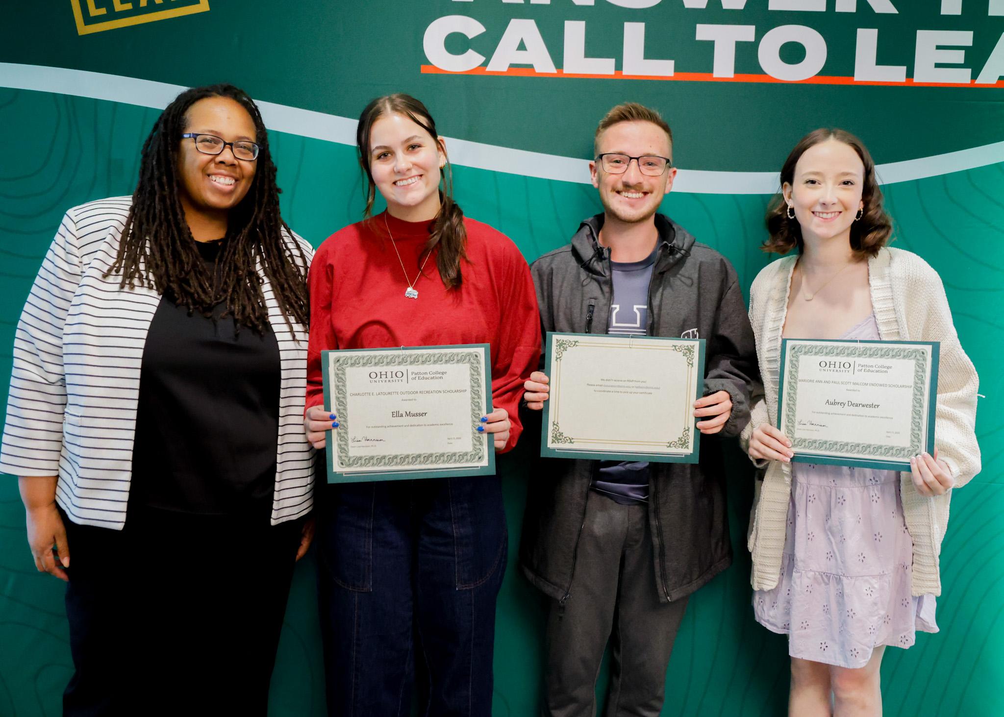 Charlotte E. LaTourette Outdoor Recreation and Marjorie and Paul Malcom Endowed Scholarship Winners 2024-25