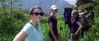 Students hiking in Costa Rica