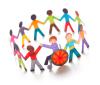 Paper Dolls holding hands in a circle.