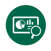 Illustrated magnifying glass examining data
