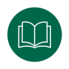 Illustrated open book icon.