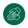 Illustrated icon showing a child's hand holding an adult's hand.