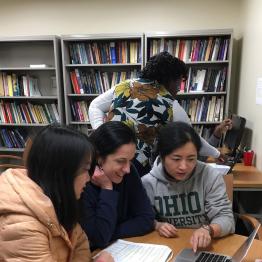 Students working in the Ray Asik Stats Lab.