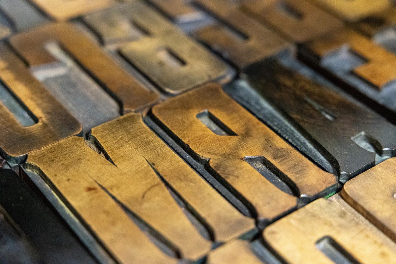 Wooden type for letter press.