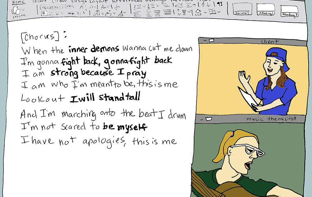 Illustration of a Telehealth session