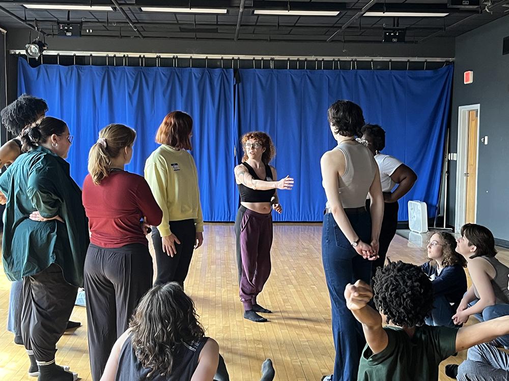 Actors participating in a workshop
