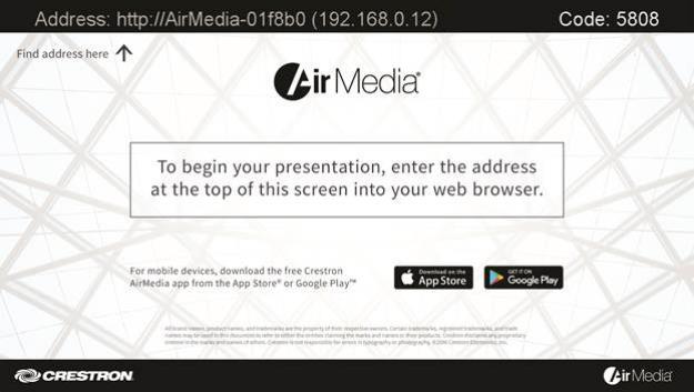 AirMedia Welcome Screen