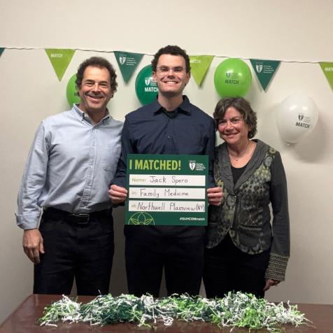 Graduate Jack Spero and his family celebrate Match Day