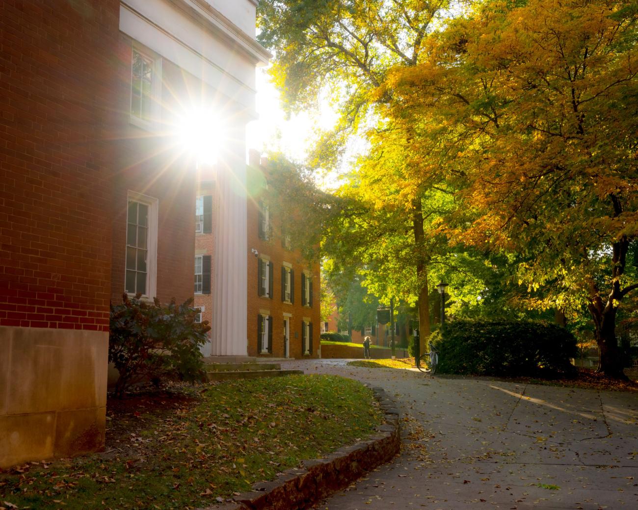 Sunset in Fall over College Green