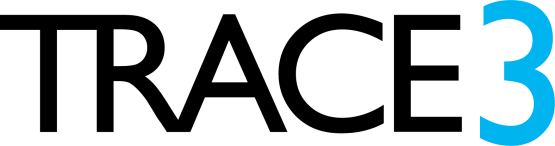 logo trace displayed in black, 3 displayed in blue