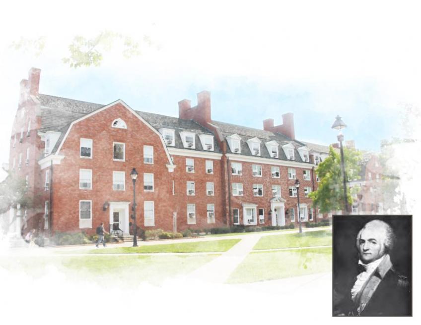 Sargent Hall with photo of Winthrop Sargent
