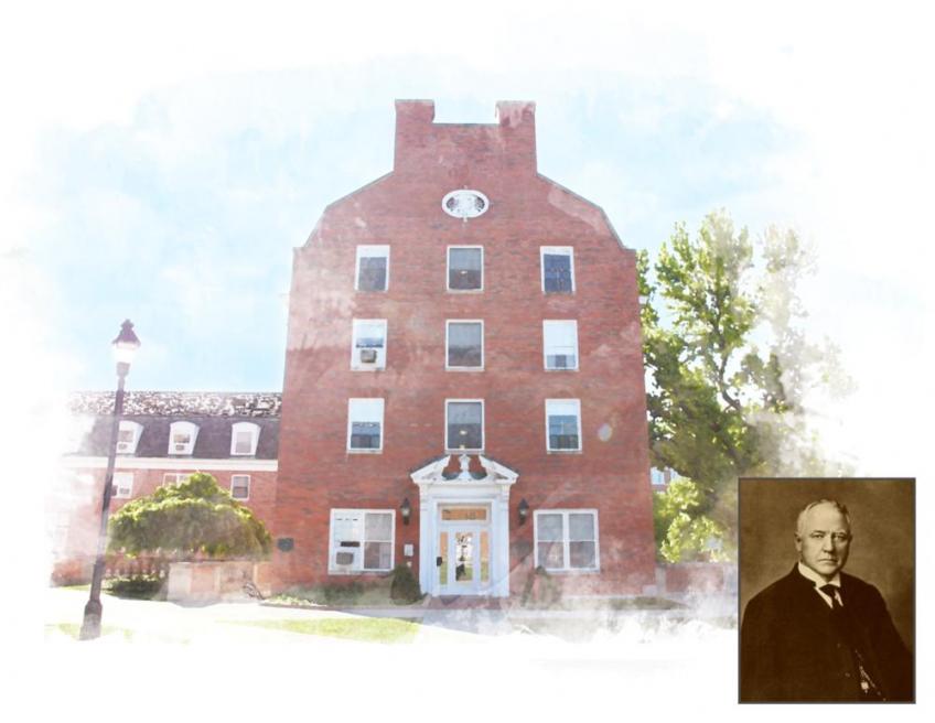 Truedley Hall with photo of Frederick Treudley