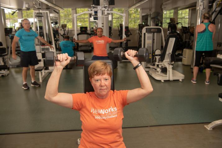 Members working out at the WellWorks Fitness Center