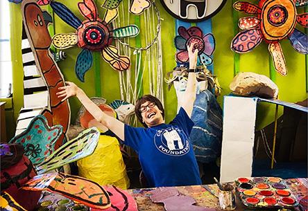 Passion Works artist in the studio