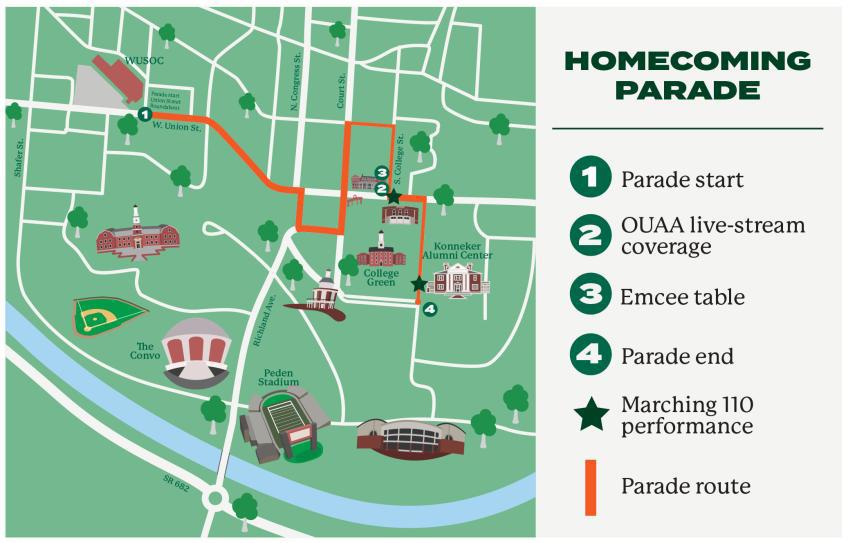 Graphic of map route: details explained in text on the page