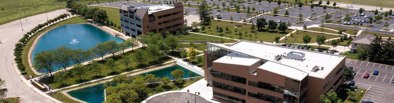 Aerial photo of Ohio University's Dublin campus