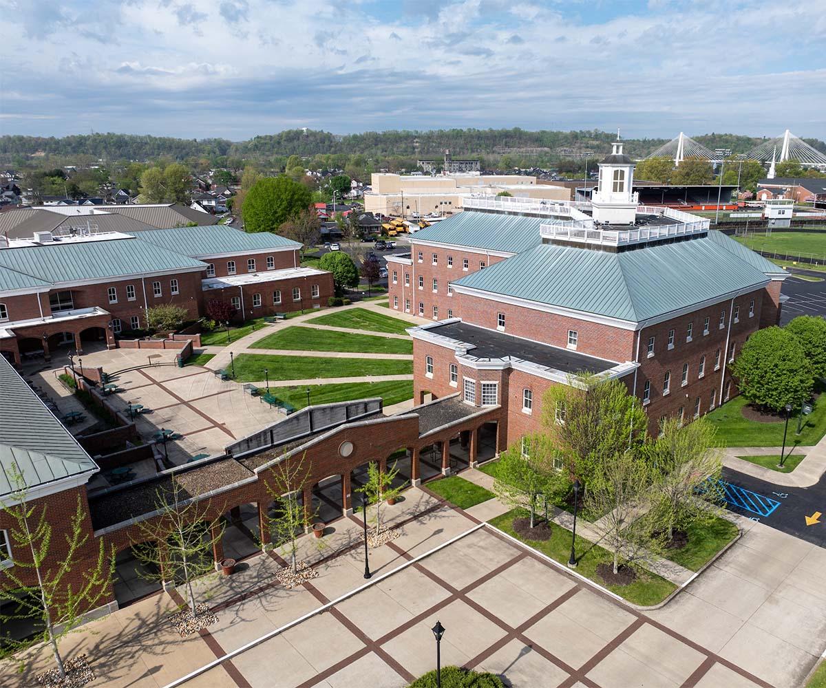 An aerial view of Ohio University's Southern Campus.