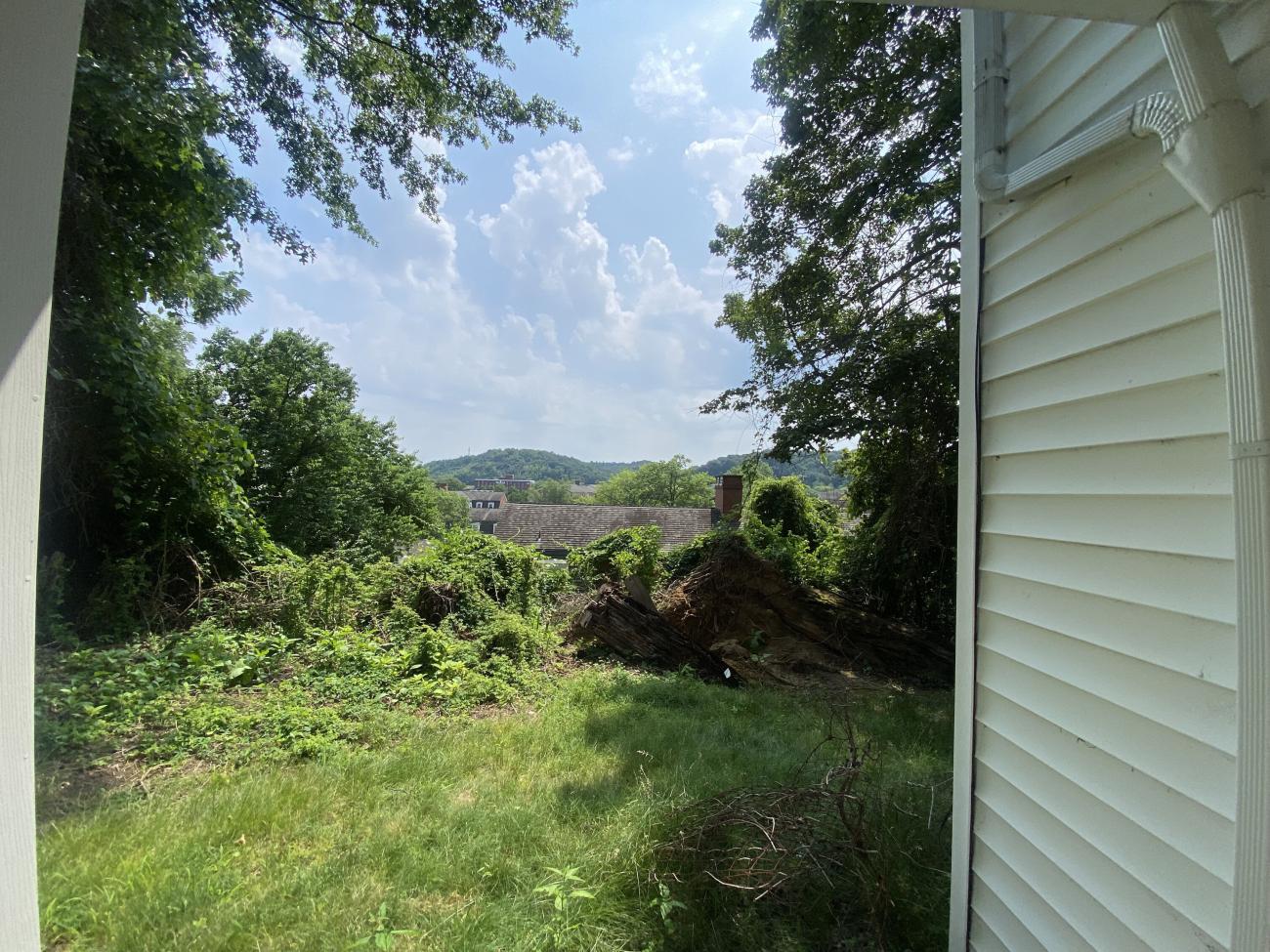 Side view of the Ecohouse back porch