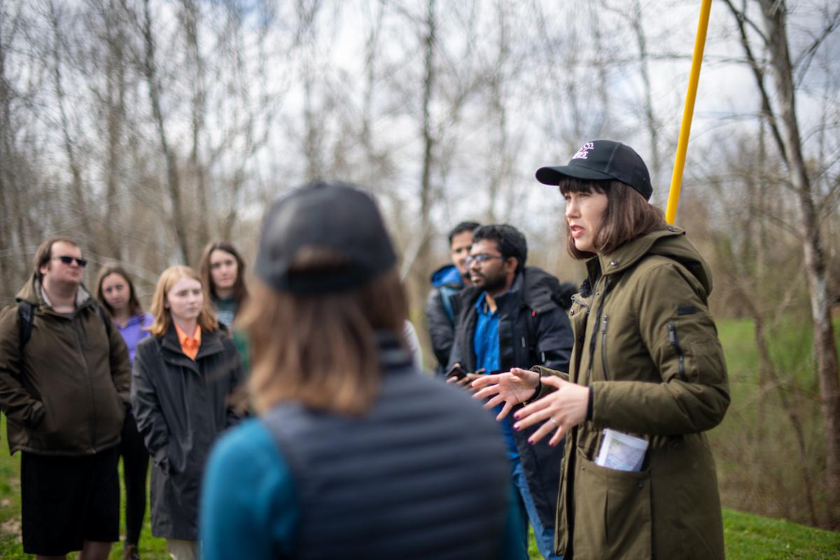 Students and community combine at Ohio University during an outdoor lecture
