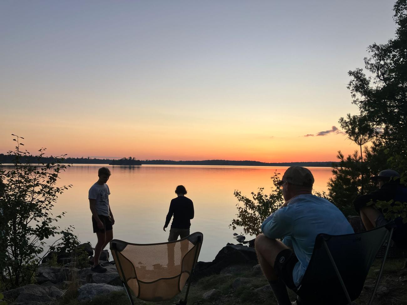 Sunset over lake