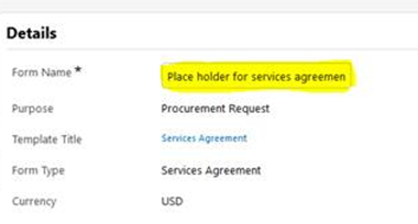 Service Agreement Form details