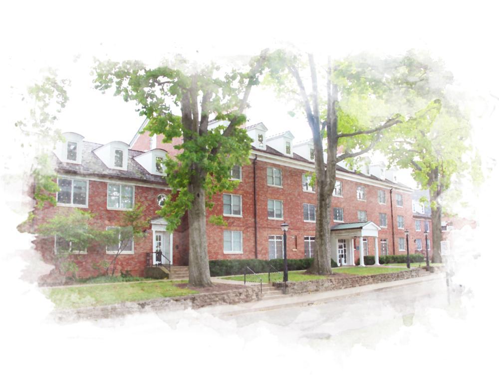 Read Hall in water color