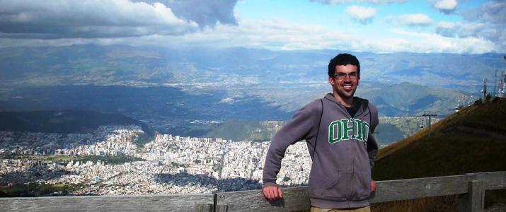 person overlooking quito