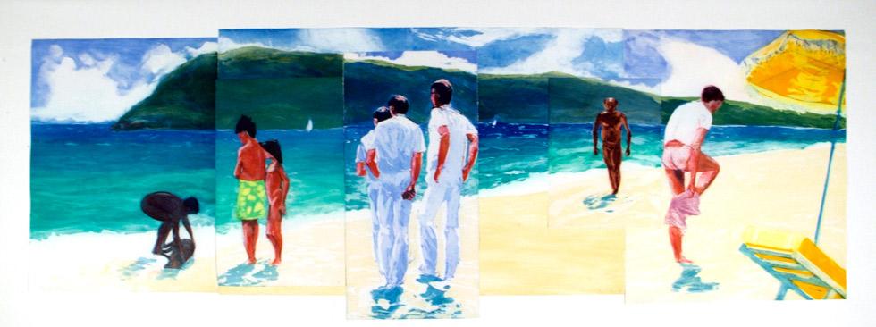 Year of the Drowned Dog (suite of six), 1983, Eric Fischl (American, b. 1948),  etching, aquatint, soft ground, drypoint and scraping, 29” x 77” (73.6cm x 195.6cm), published by Multiples/Marian Goodman, NYC,  KMA 84.003A‐F.i1