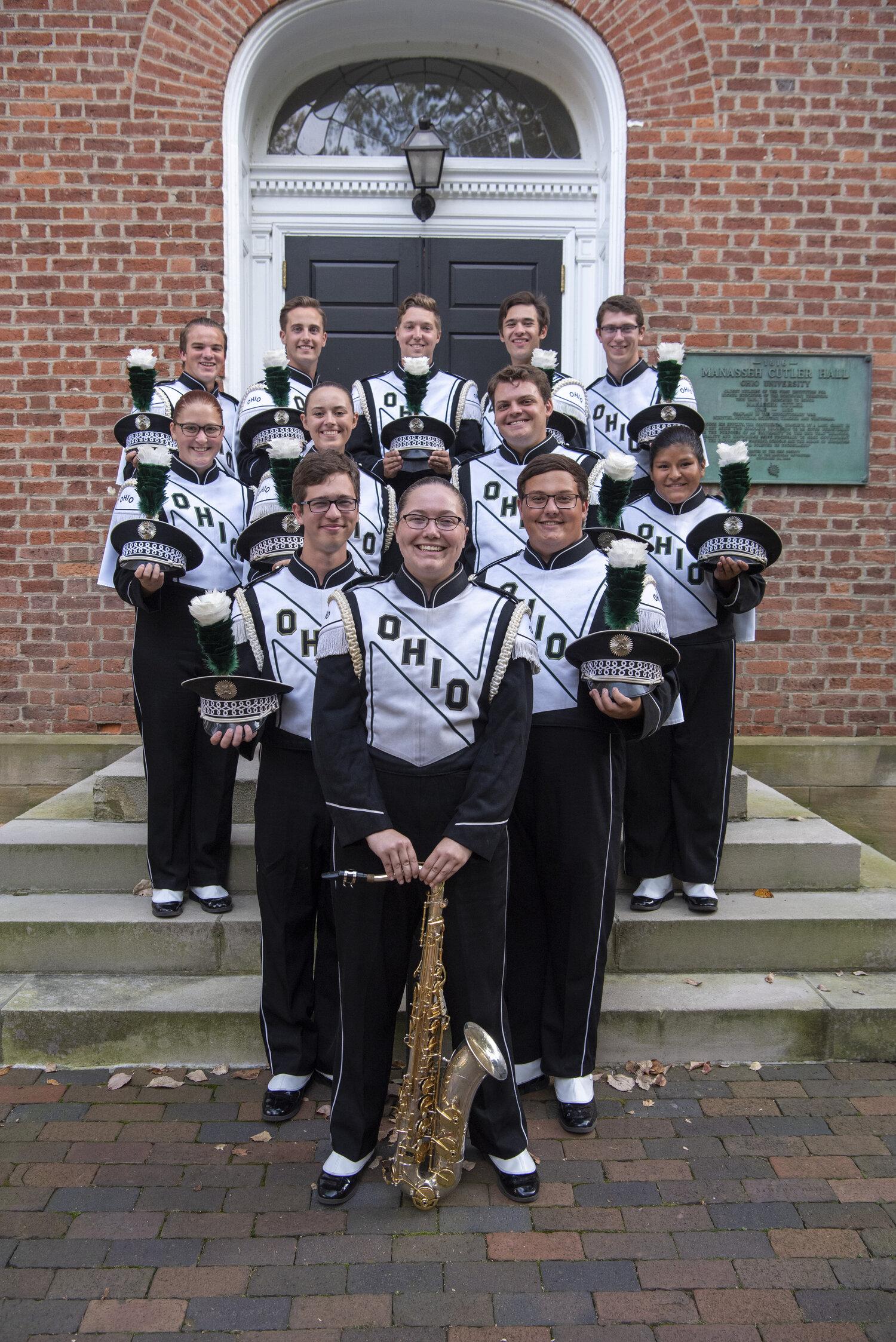 Marching 110 tenor saxophone players