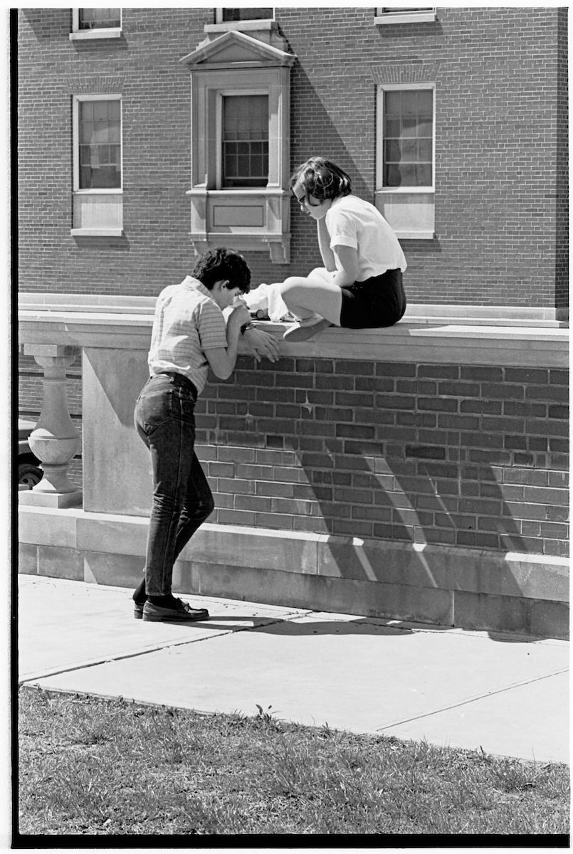 Historical photo of students on campus