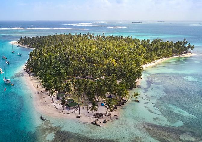 Aerial view of the island of Panama