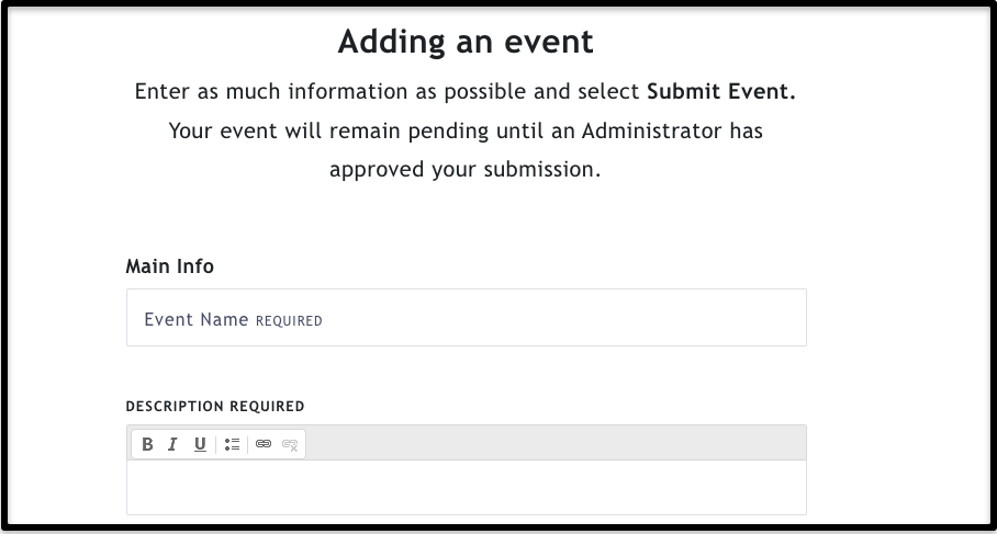Add event name and description