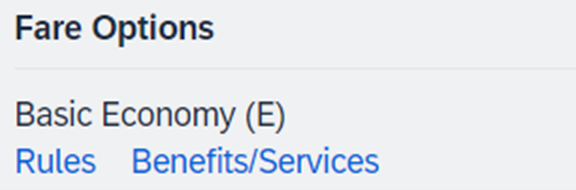 Basic Economy Fare