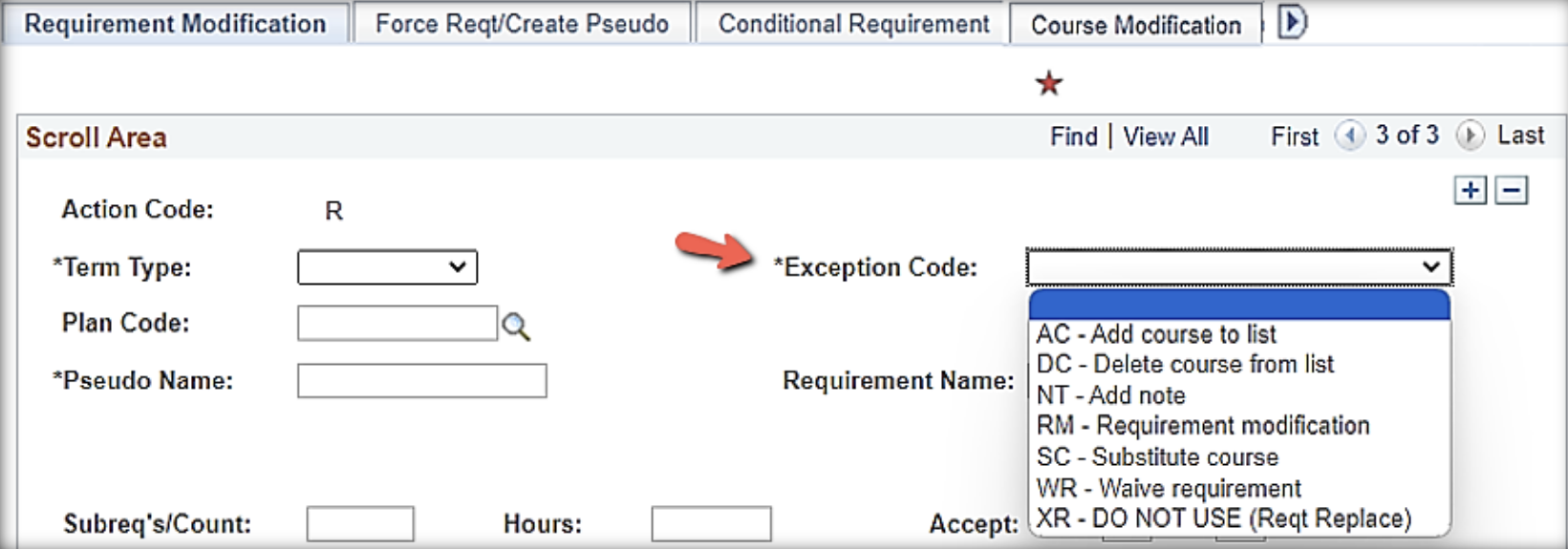 Requirement Modification