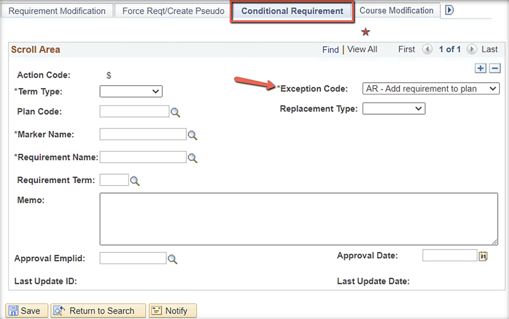 Conditional Requirement