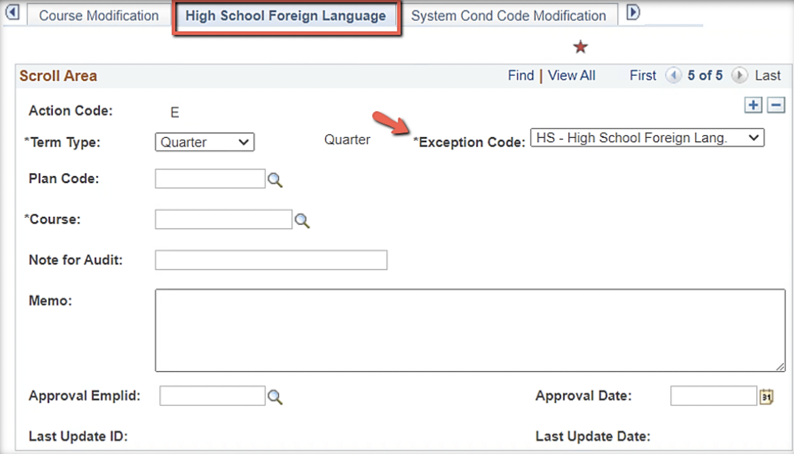 High School Foreign Language Instructions