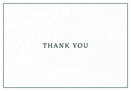 Thank You written in dark green on a white background