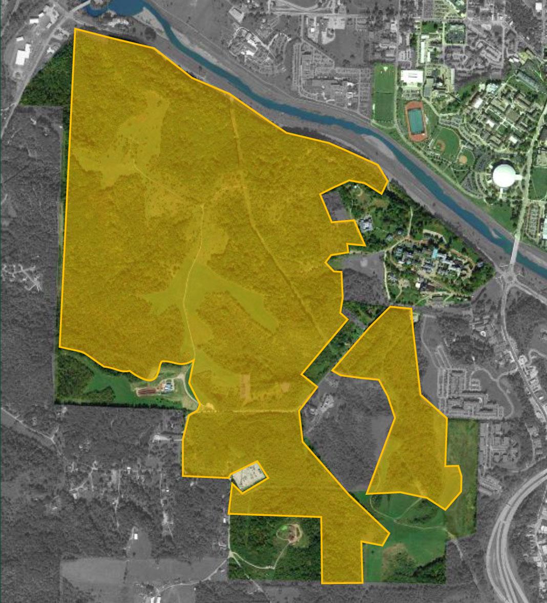 A map of the land at The Ridges shows the overall area that will be conserved as green space - which is a vast majority of the land.