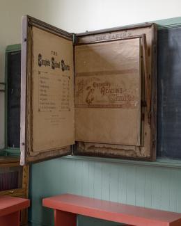 A display in the Great Western Schoolhouse