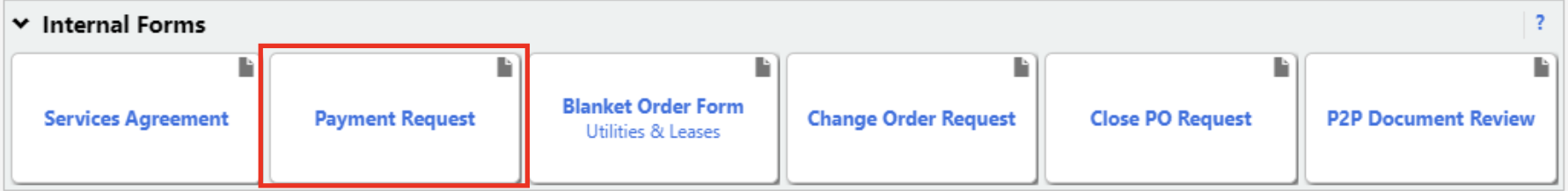 Payment Request Internal Form